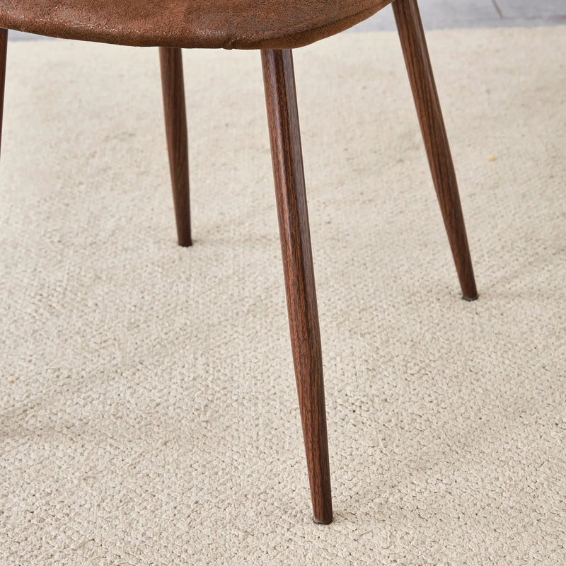 (Set of 4) Backrest AndTransfer Legs Chairs Adding A Touch Of Elegance To Minimalist And Scandinavian Style Homes - Walnut by HouseOfZazla