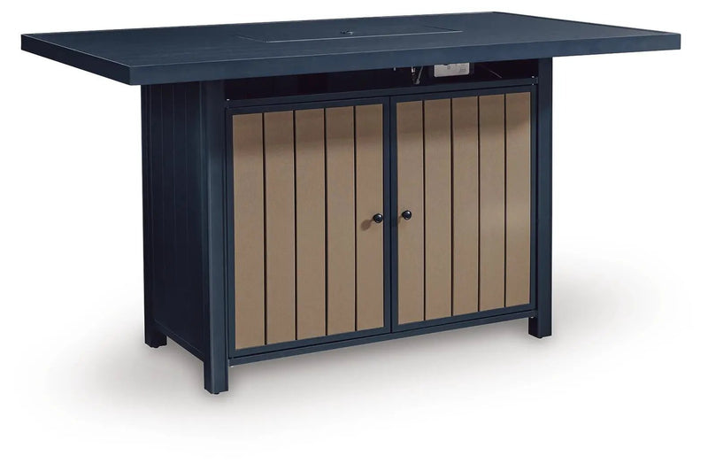 East Beach - Rectangular Bar Table With Fire Pit - Blue by Unique Piece Furniture