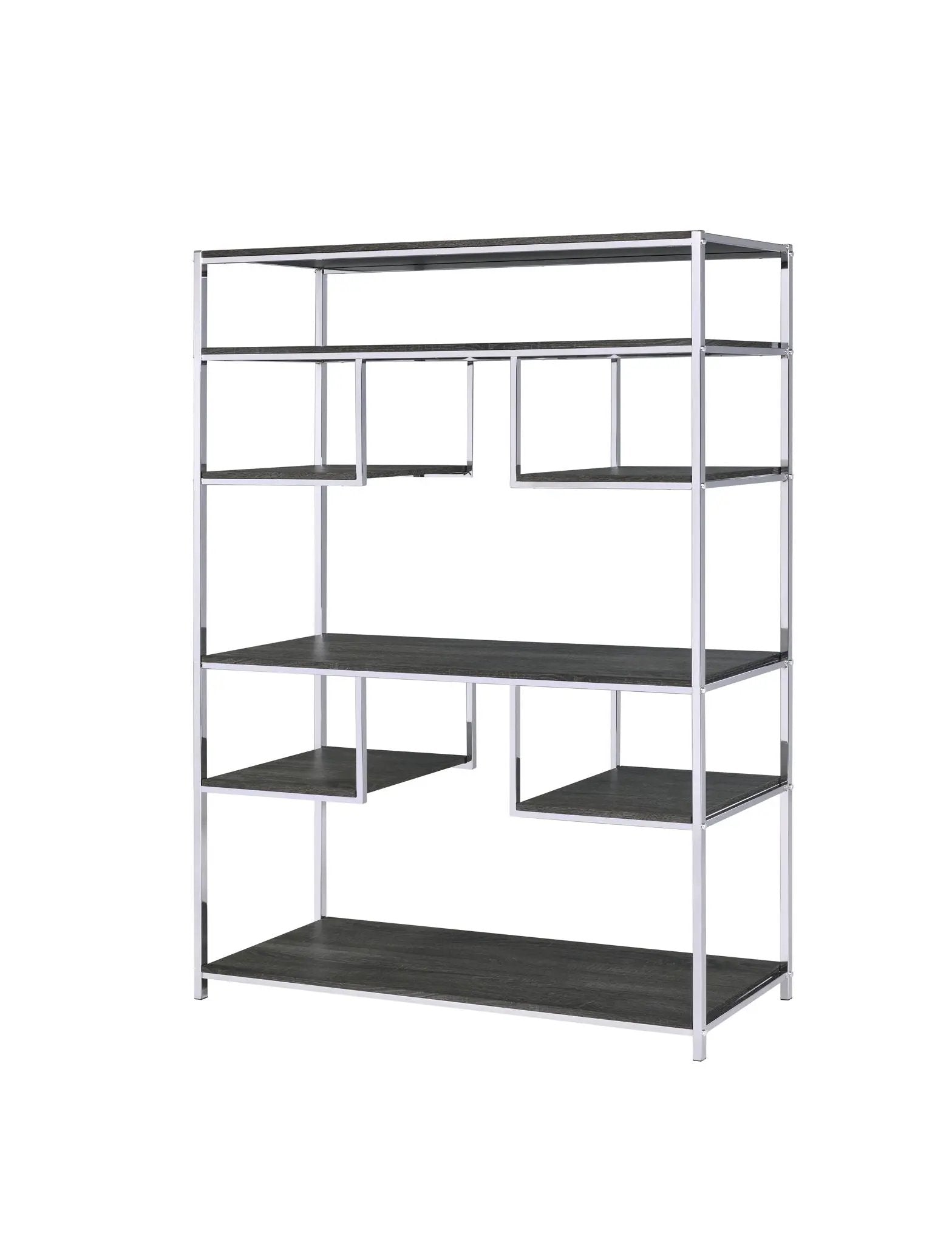 Vonara - Bookshelf - Chrome / Gray / Oak by HouseOfZazla