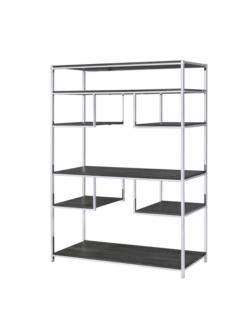 Vonara - Bookshelf - Chrome / Gray / Oak by Unique Piece Furniture