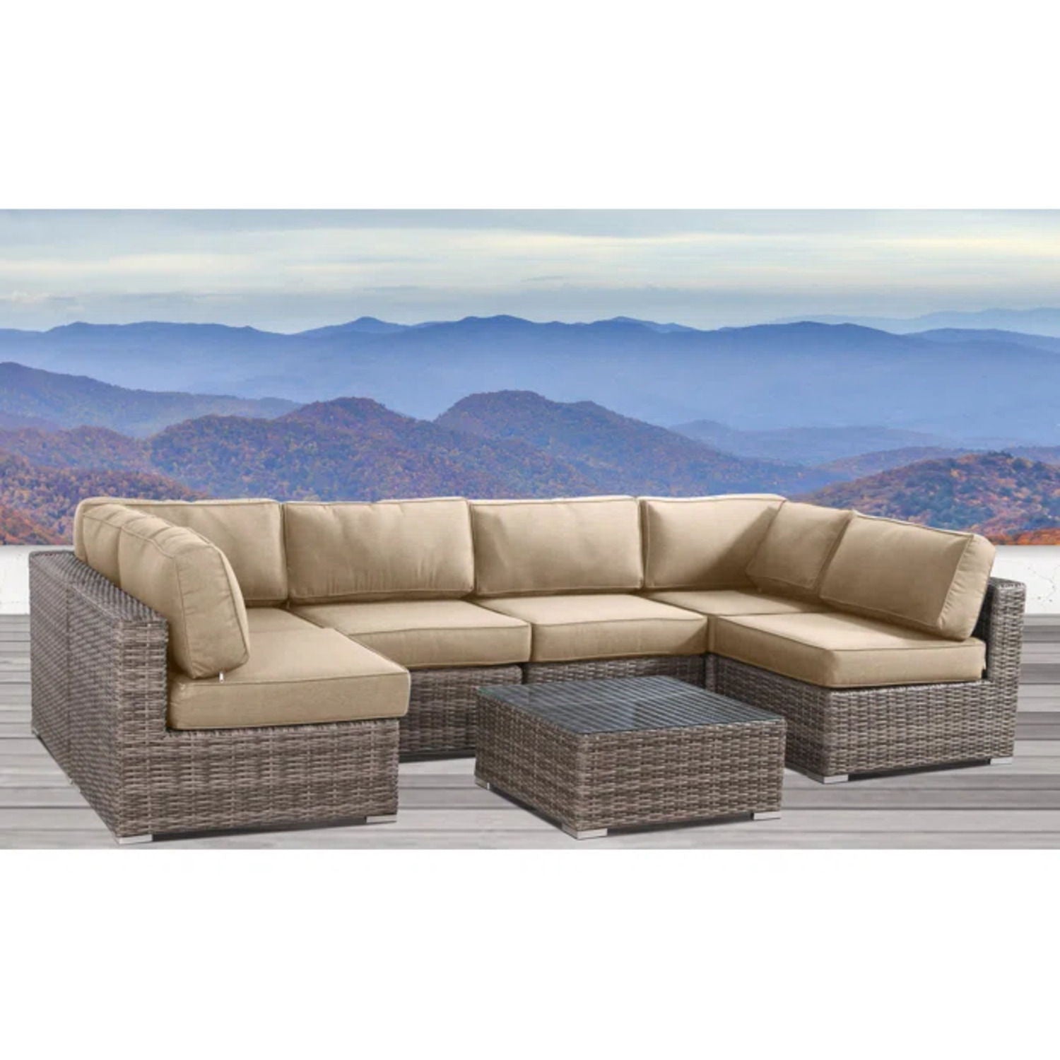 Seating Set With Cushions Handcrafted Wicker Design by HouseOfZazla