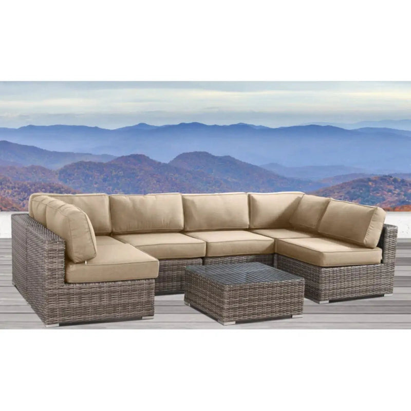 Seating Set With Cushions Handcrafted Wicker Design by HouseOfZazla