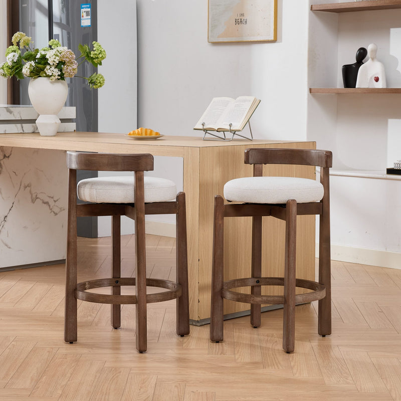 Set of 2 Swivel Counter Stools with Mid-Century Modern Design by HouseOfZazla