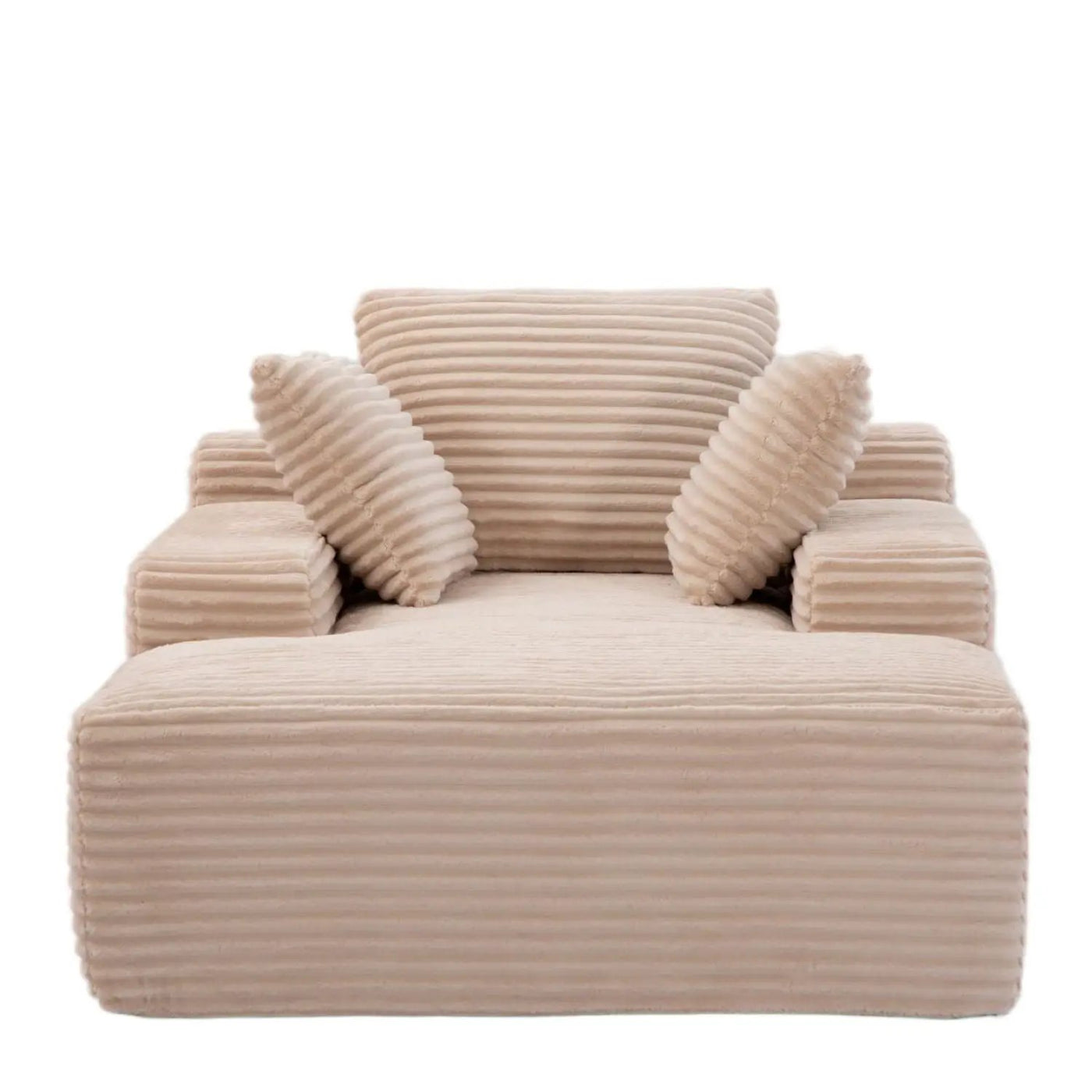 Oversized Chaise Lounge Chair Cozy Cloud Couch With 3 Throw Pillows And Wide Armrest by HouseOfZazla