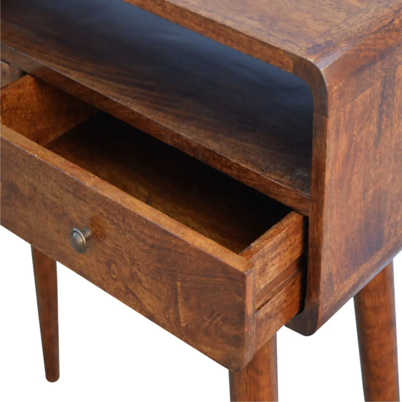 Curved Chestnut Console Table by Unique Piece Furniture