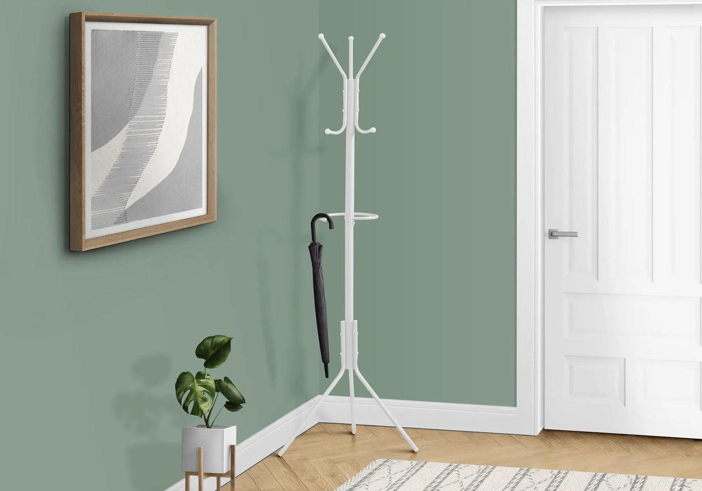 Freestanding Coat Rack with 6 Hooks and Hanging Bar by HouseOfZazla