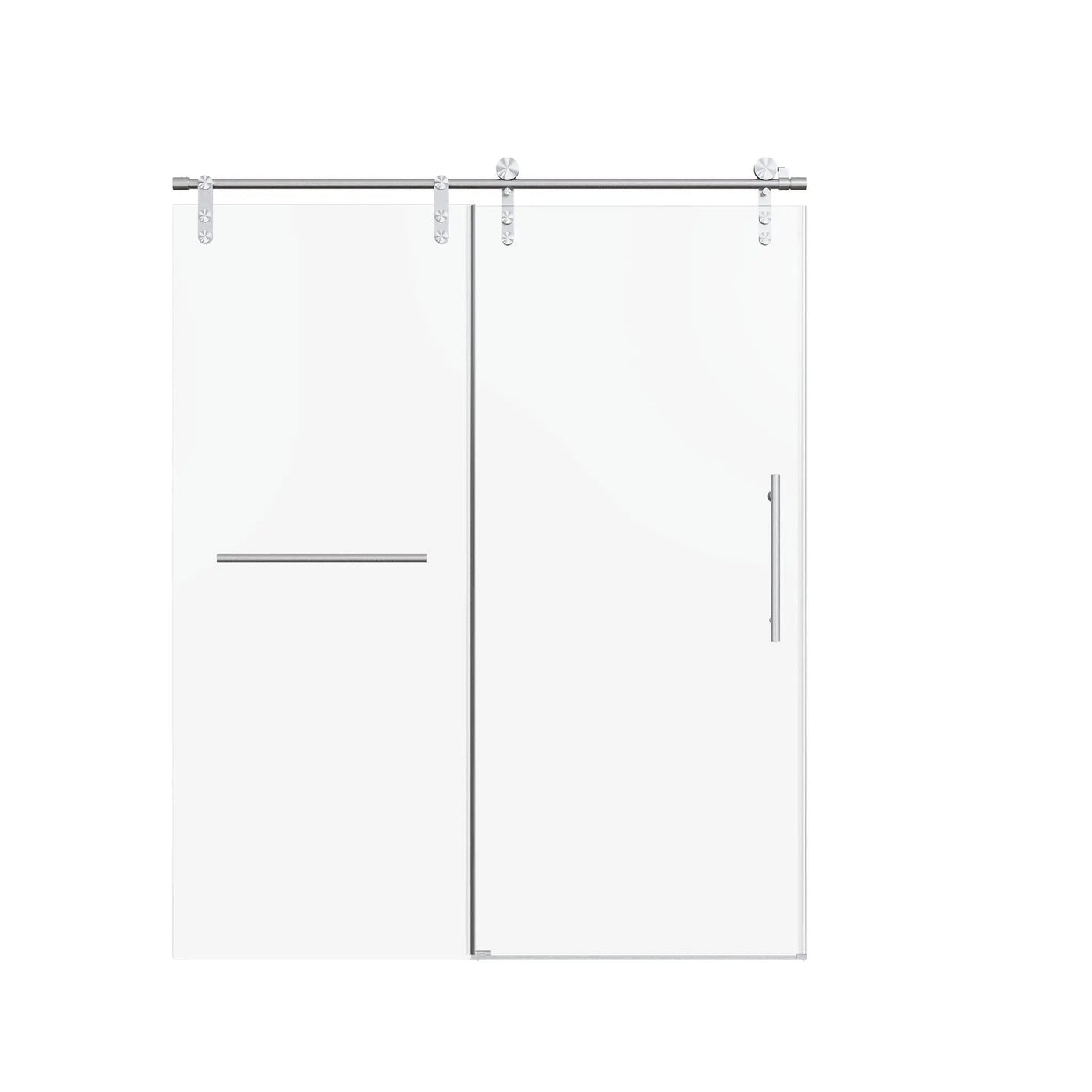 Frameless Single Sliding Shower Doors With Towel Rail & Handle by HouseOfZazla