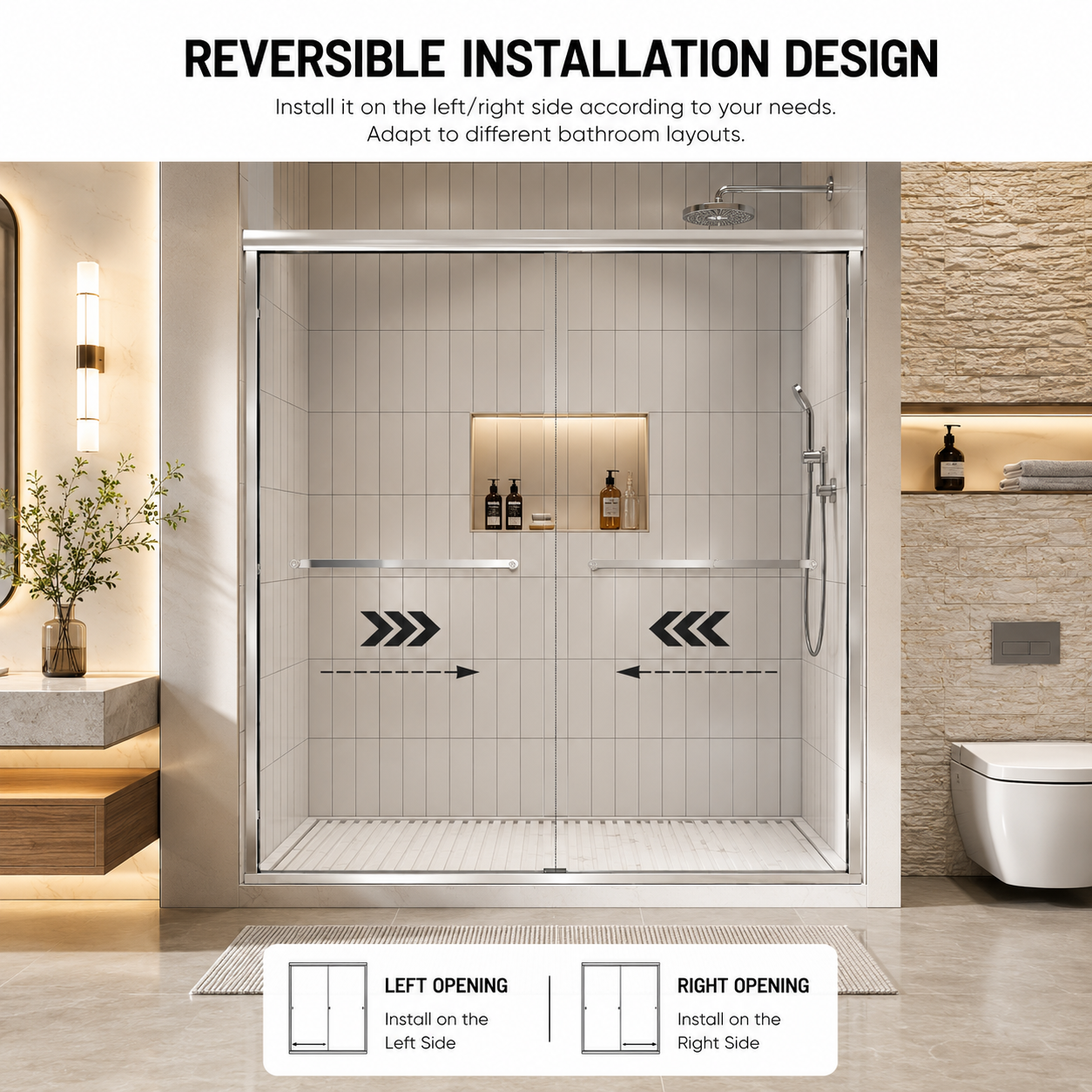 50-54" W x 72" H Framed Double Sliding Shower Door by HouseOfZazla