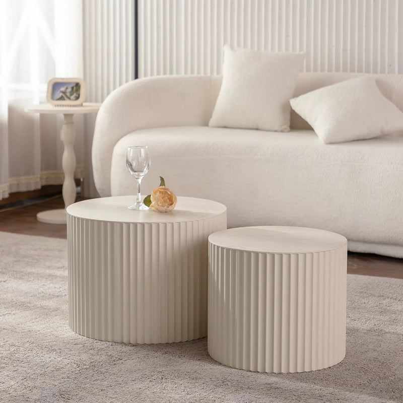 Round Wood Coffee Table for Living Room by HouseOfZazla