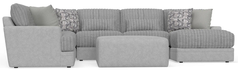 Titan - Sectional With Comfort Coil Seating, Cocktail Ottoman And Accent Pillows Included by Unique Piece Furniture