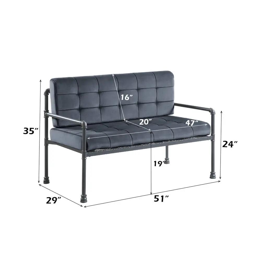 Brantley - Loveseat - Gray Velvet & Sandy Gray by Unique Piece Furniture