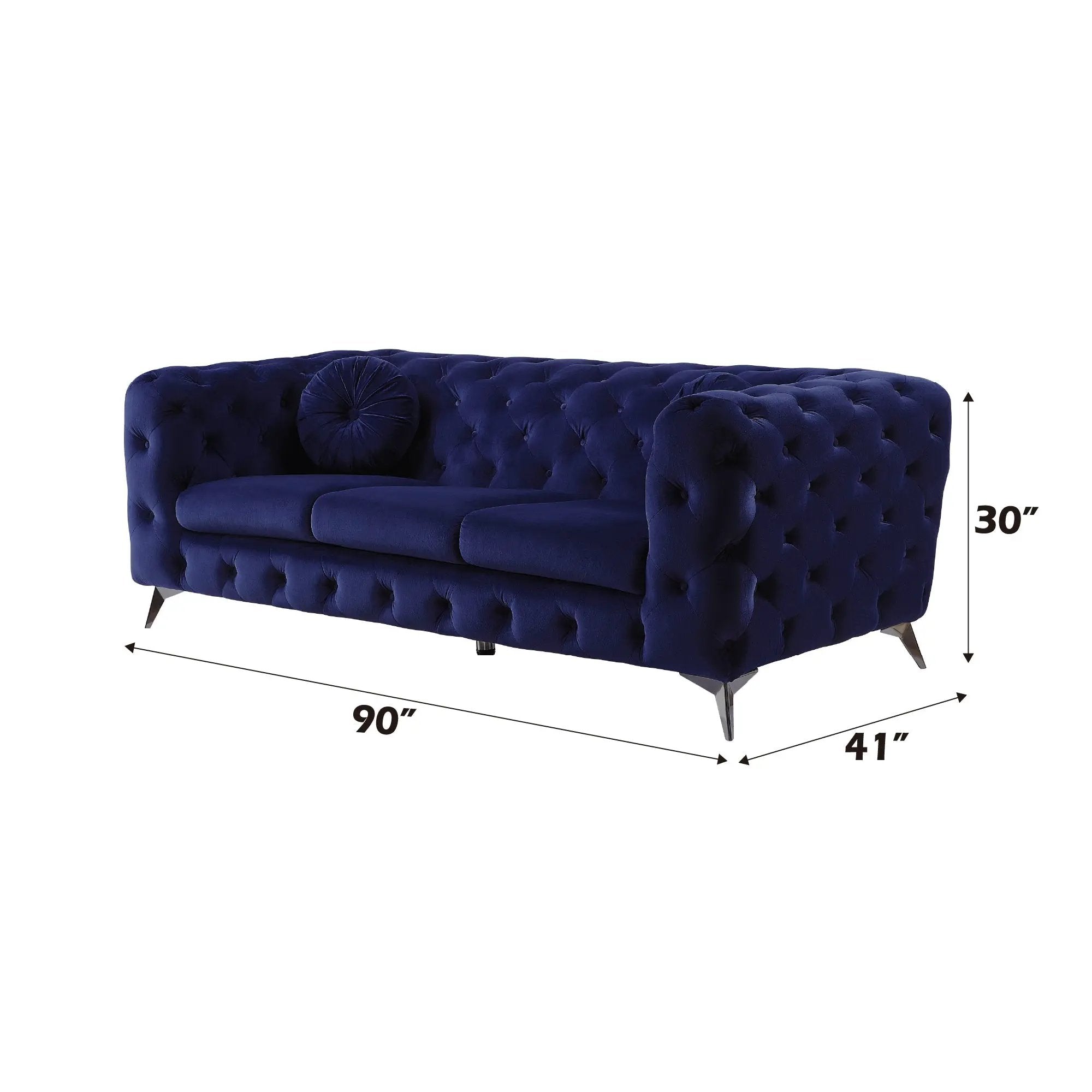 Atronia Blue Velvet Sofa by HouseOfZazla