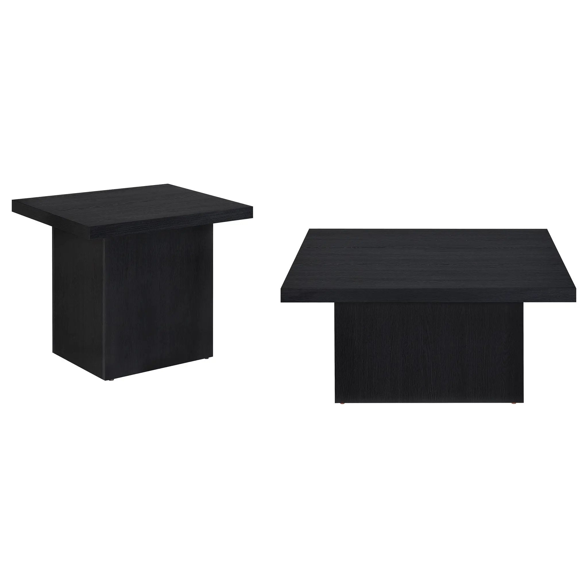 Devar 2-piece Square Cocktail Coffee End Table Set Black by Unique Piece Furniture