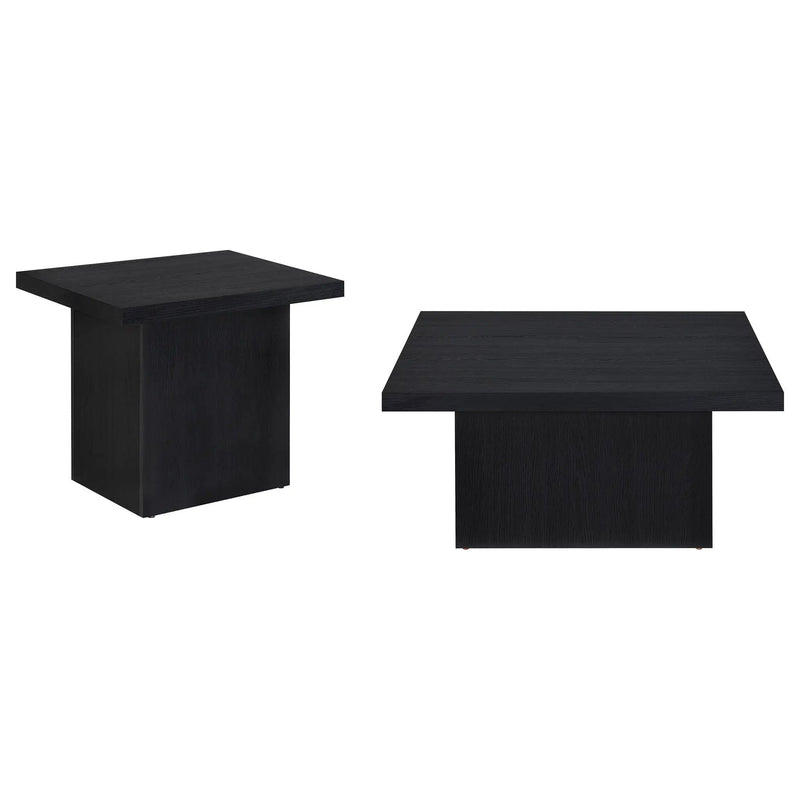 Devar 2-piece Square Cocktail Coffee End Table Set Black by Unique Piece Furniture