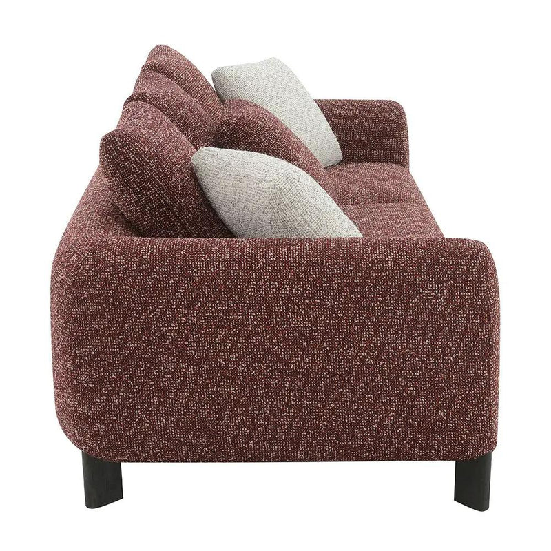 Mardi - Sofa With 6 Pillows - Maroon Tweed by Unique Piece Furniture