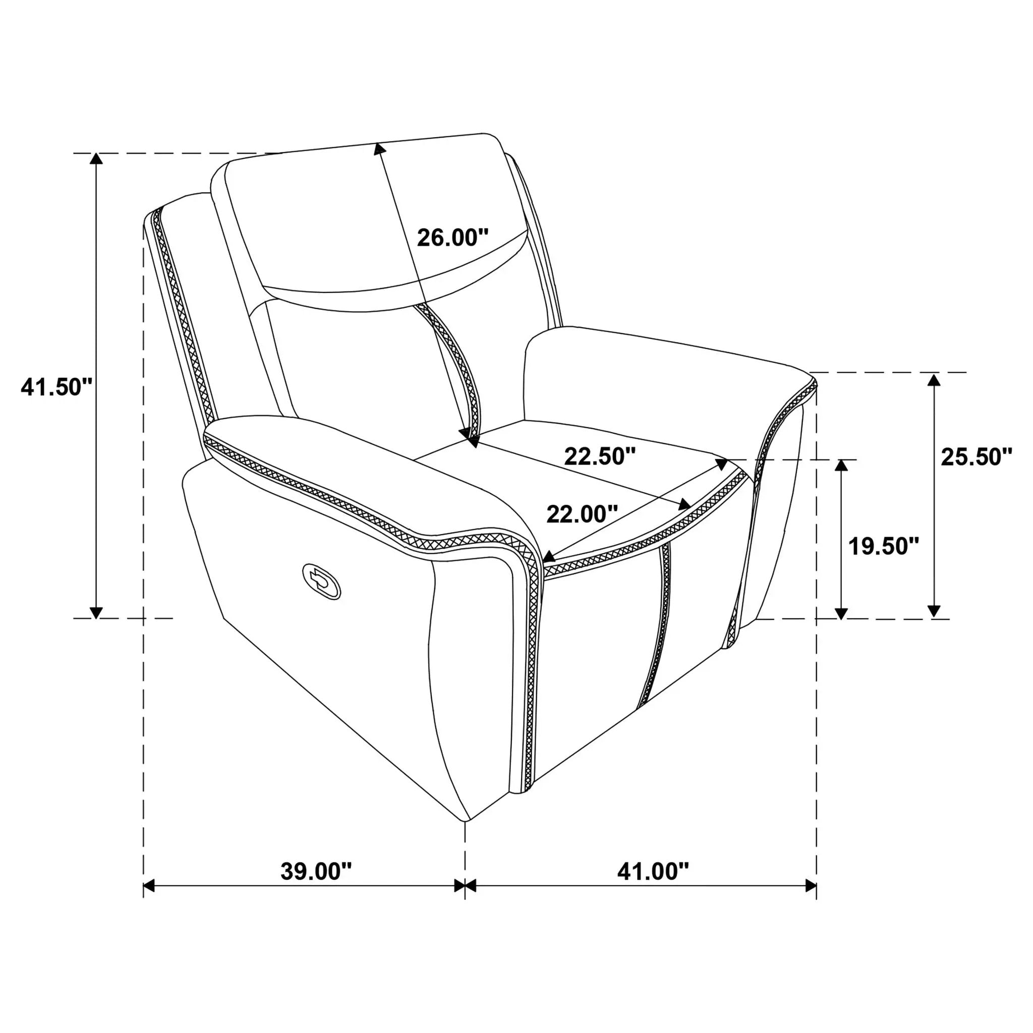 Brier - Upholstered Padded Arm Recliner Chair With Manual Recline And Pillowtop Arms - Blue by Unique Piece Furniture