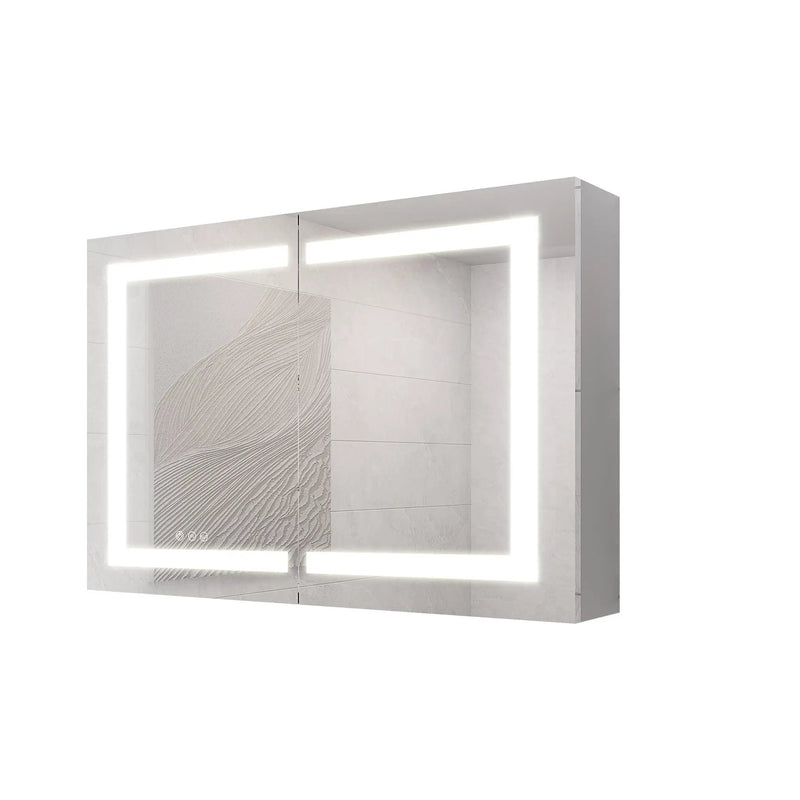 Medicine Cabinet With LED Vanity Mirror, Anti-Fog, Waterproof, Dimmable With Touch Switch by HouseOfZazla