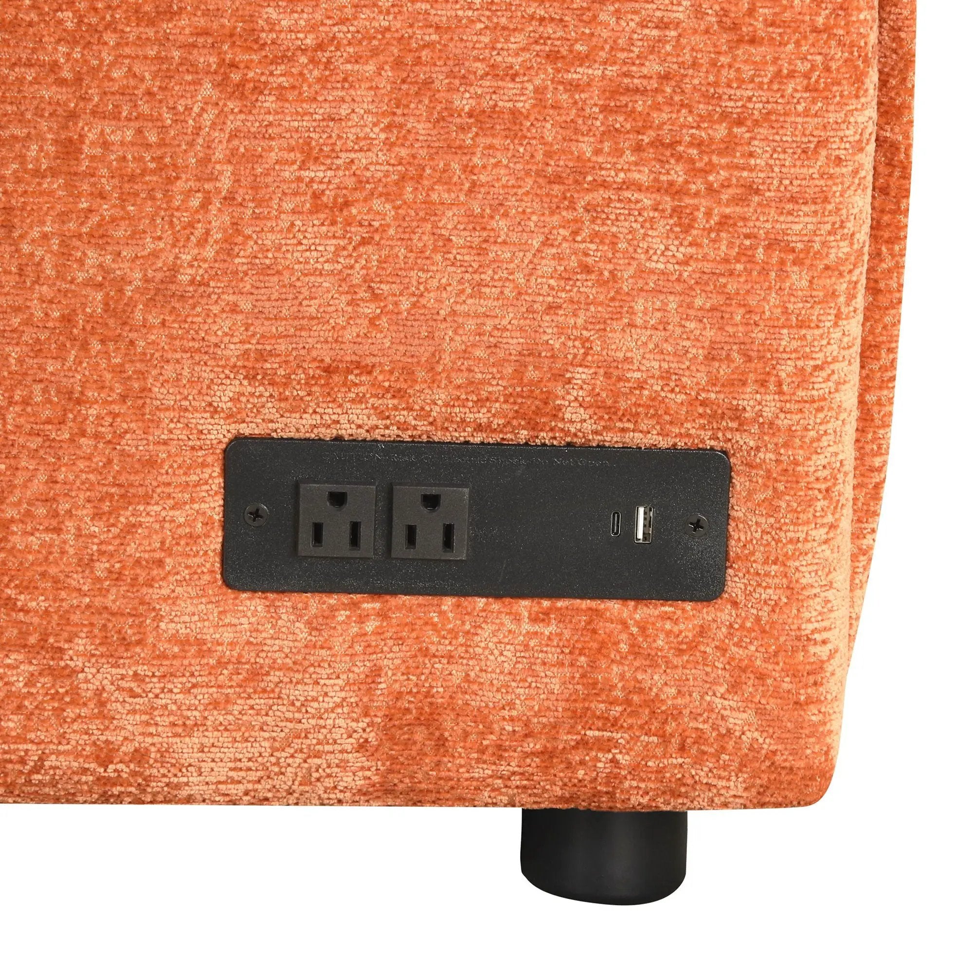 Convertible Sofa Bed Sectional Sofa Sleeper L-Shaped Sofa With A Storage Ottoman, Two Pillows, Two Power Sockets And Two USB Ports For Living Room by HouseOfZazla