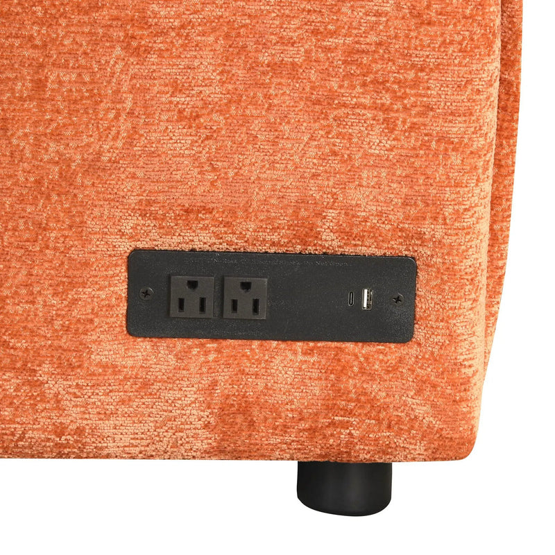Convertible Sofa Bed Sectional Sofa Sleeper L-Shaped Sofa With A Storage Ottoman, Two Pillows, Two Power Sockets And Two USB Ports For Living Room by HouseOfZazla