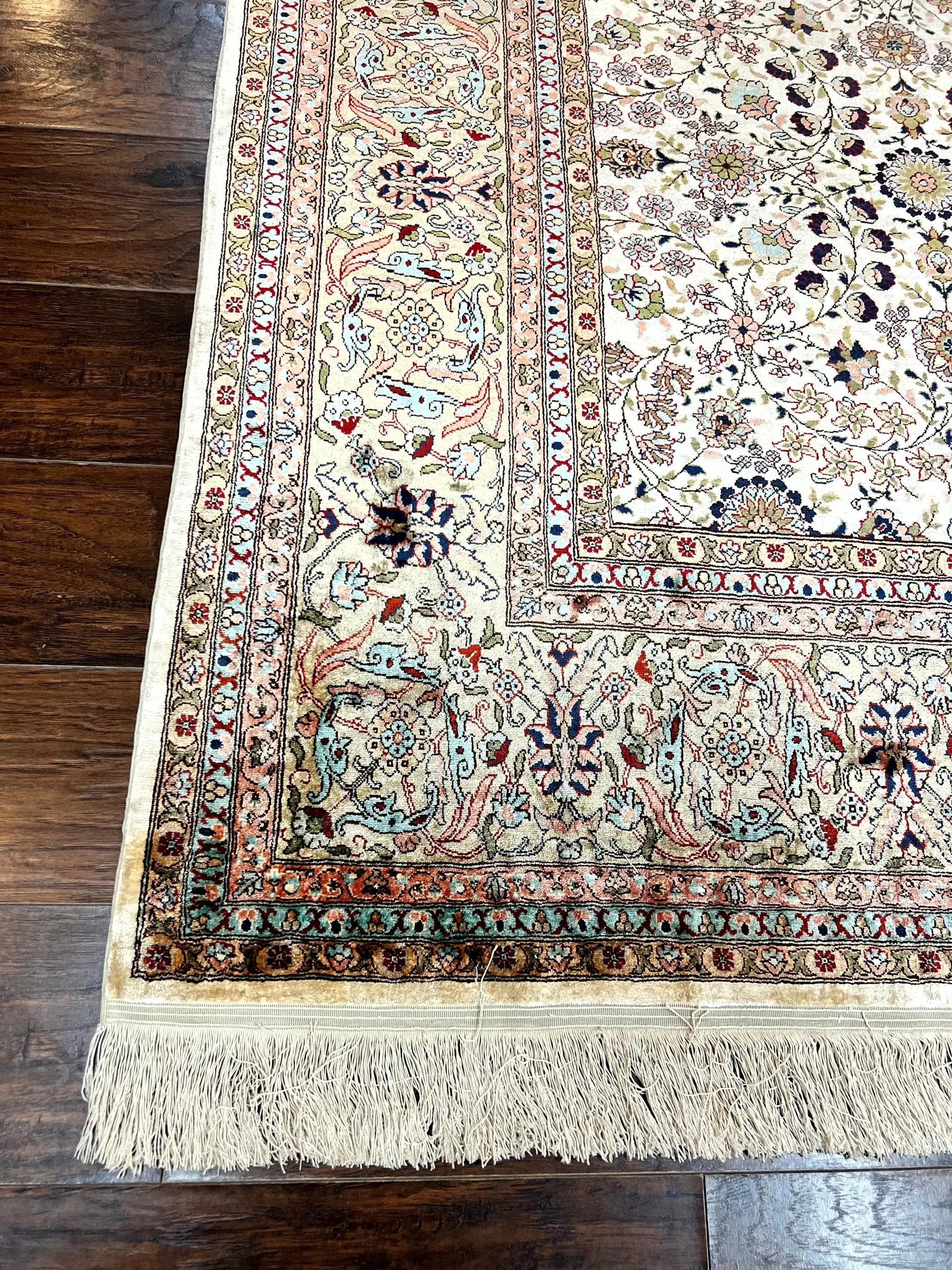 Wonderful Turkish Silk Rug 8x12, Handmade, Fine 320 KPSI by Jewel Rugs