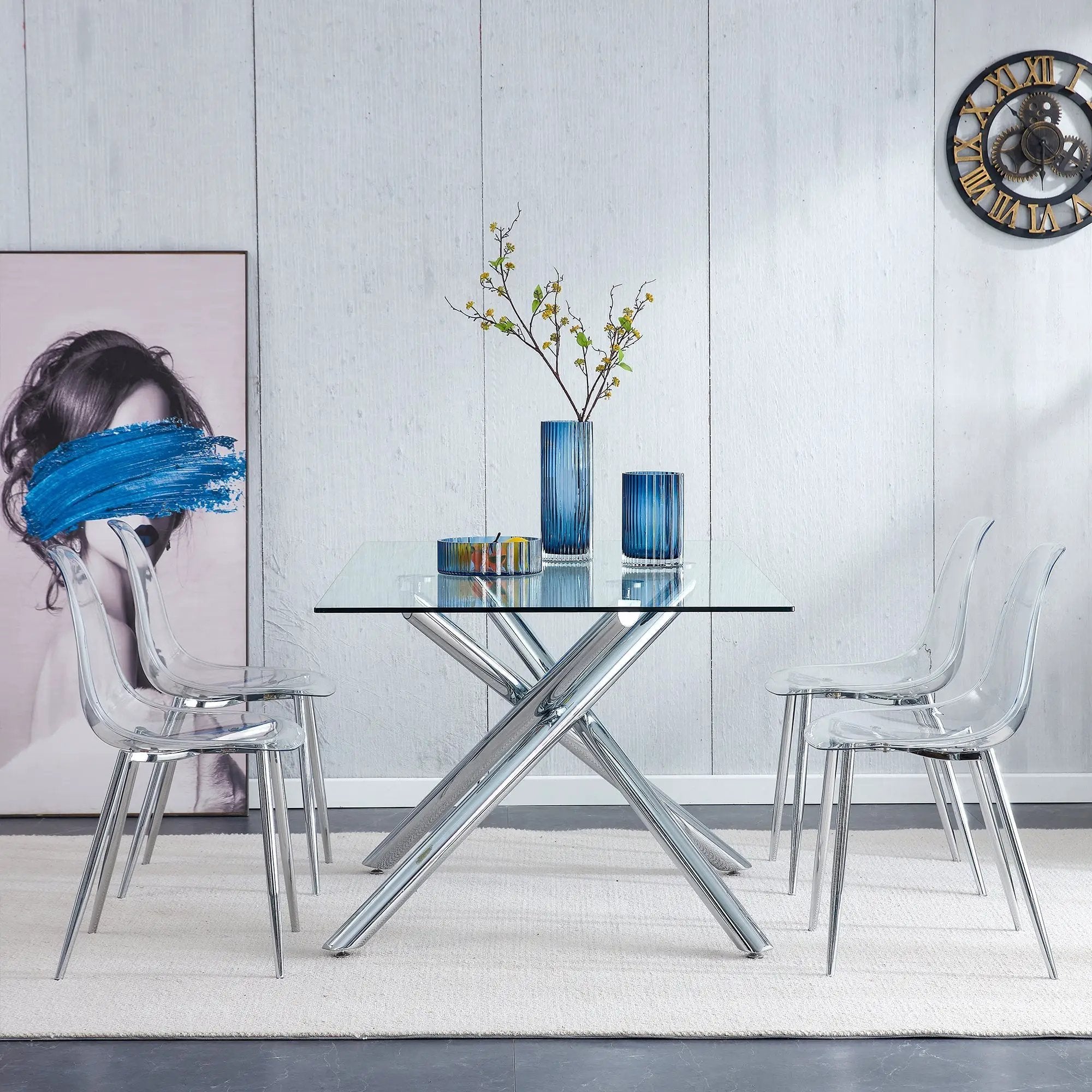 Modern Minimalist Transparent Dining Chair - 6-Piece Set by HouseOfZazla