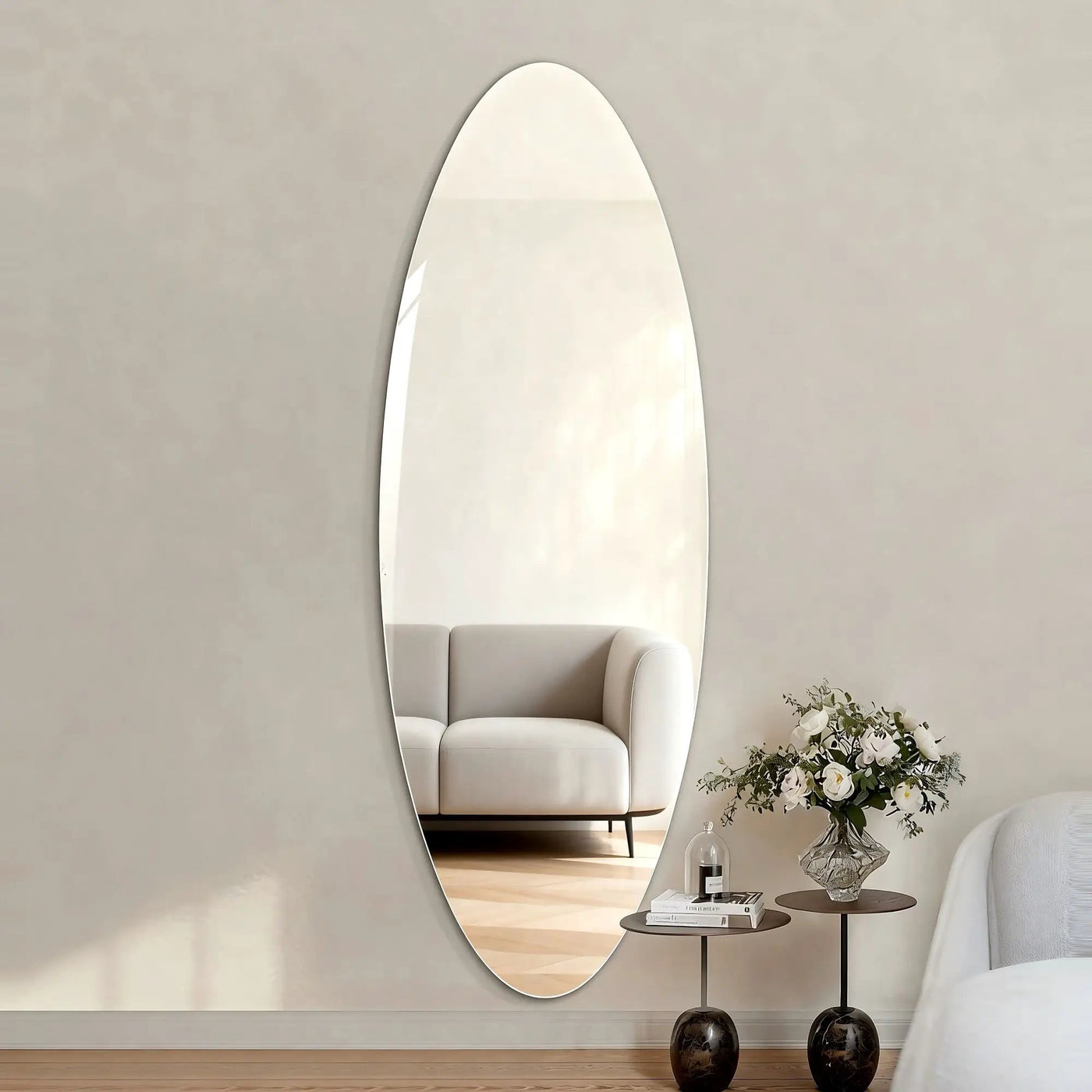 Modern Oval Full Length Wall Mirror by HouseOfZazla