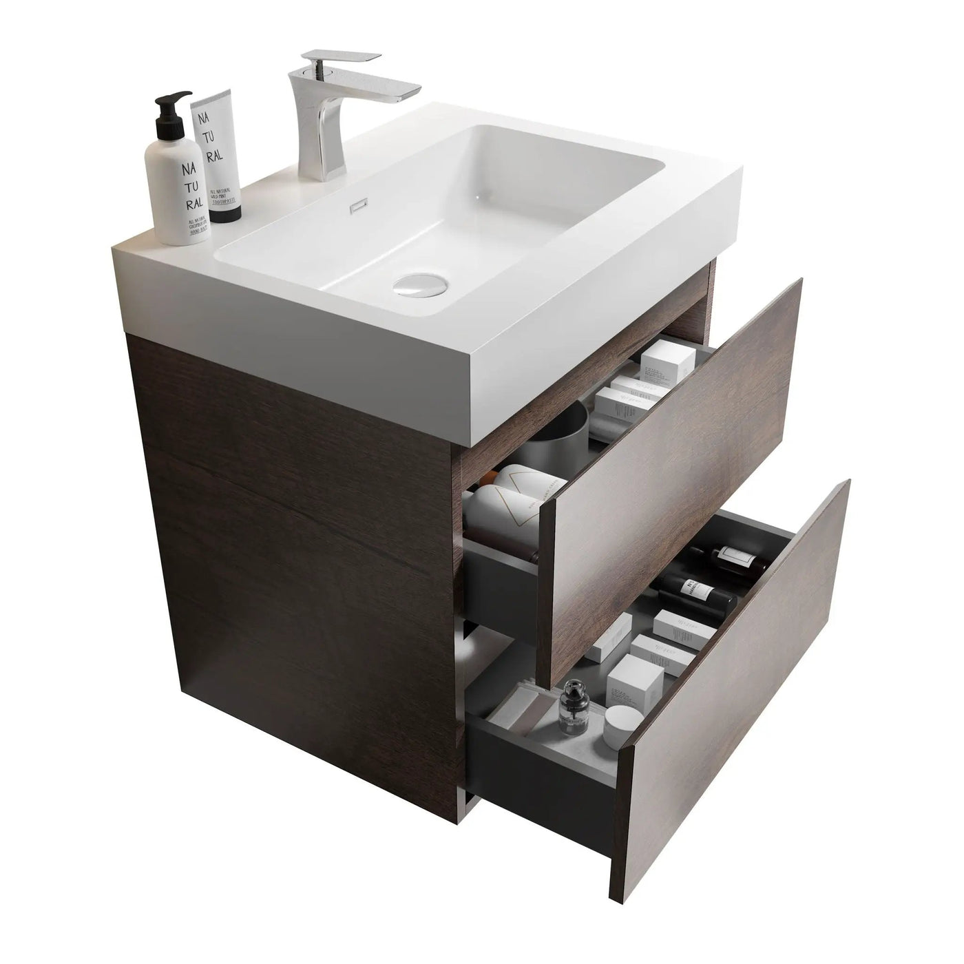 Alice - Bathroom Vanity Wall Mounted With Sink, Large Storage by Unique Piece Furniture