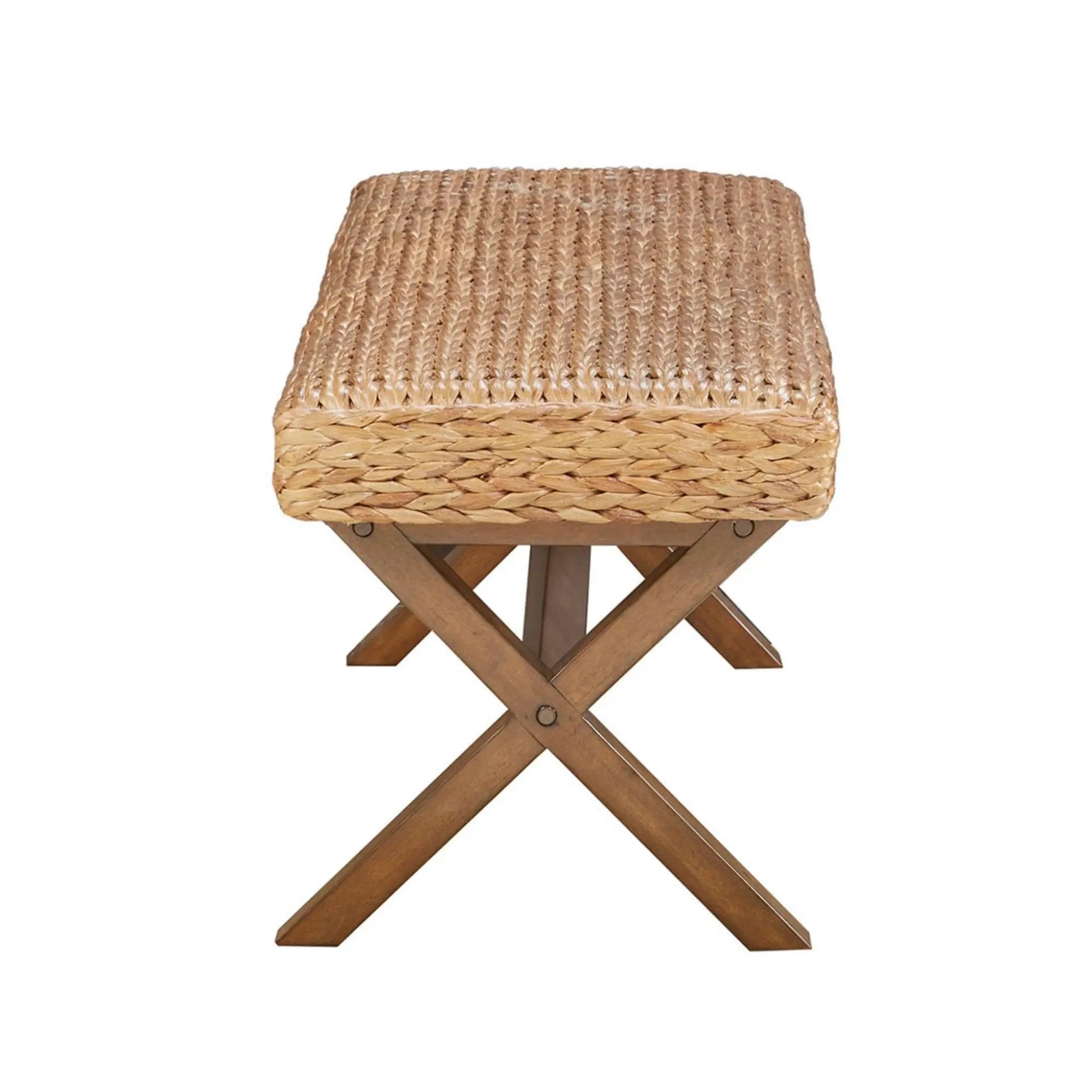 Bench With Water Hyacinth Seat - Brown by Unique Piece Furniture