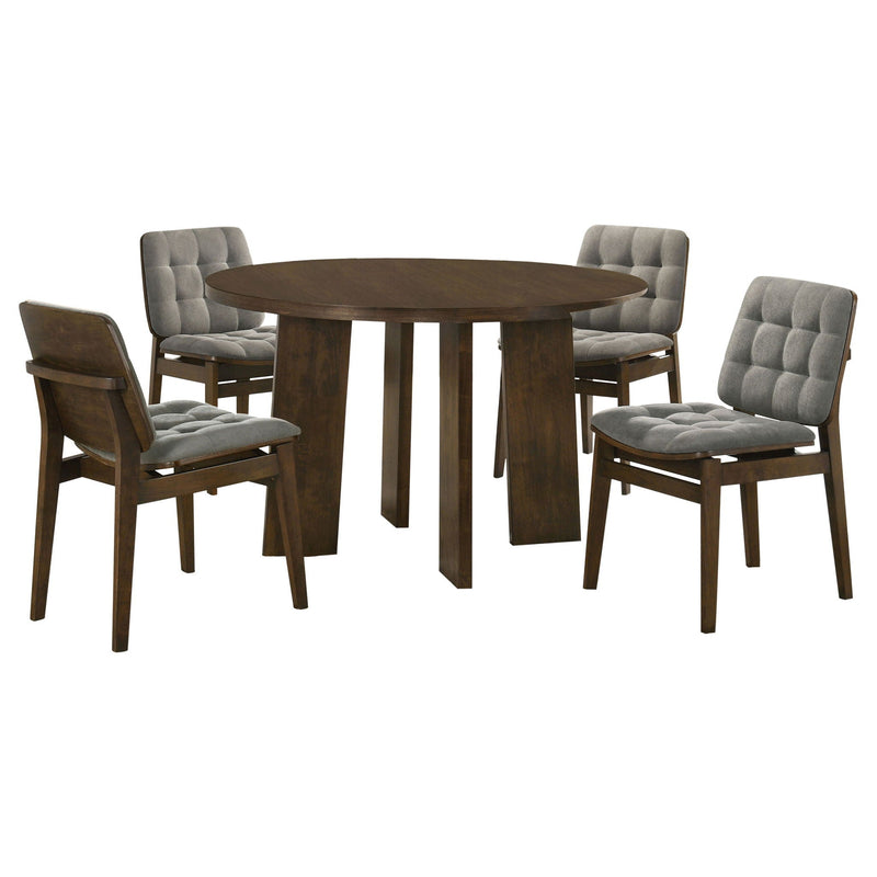Strouse 5-piece Dining Set Grey and Walnut by Unique Piece Furniture