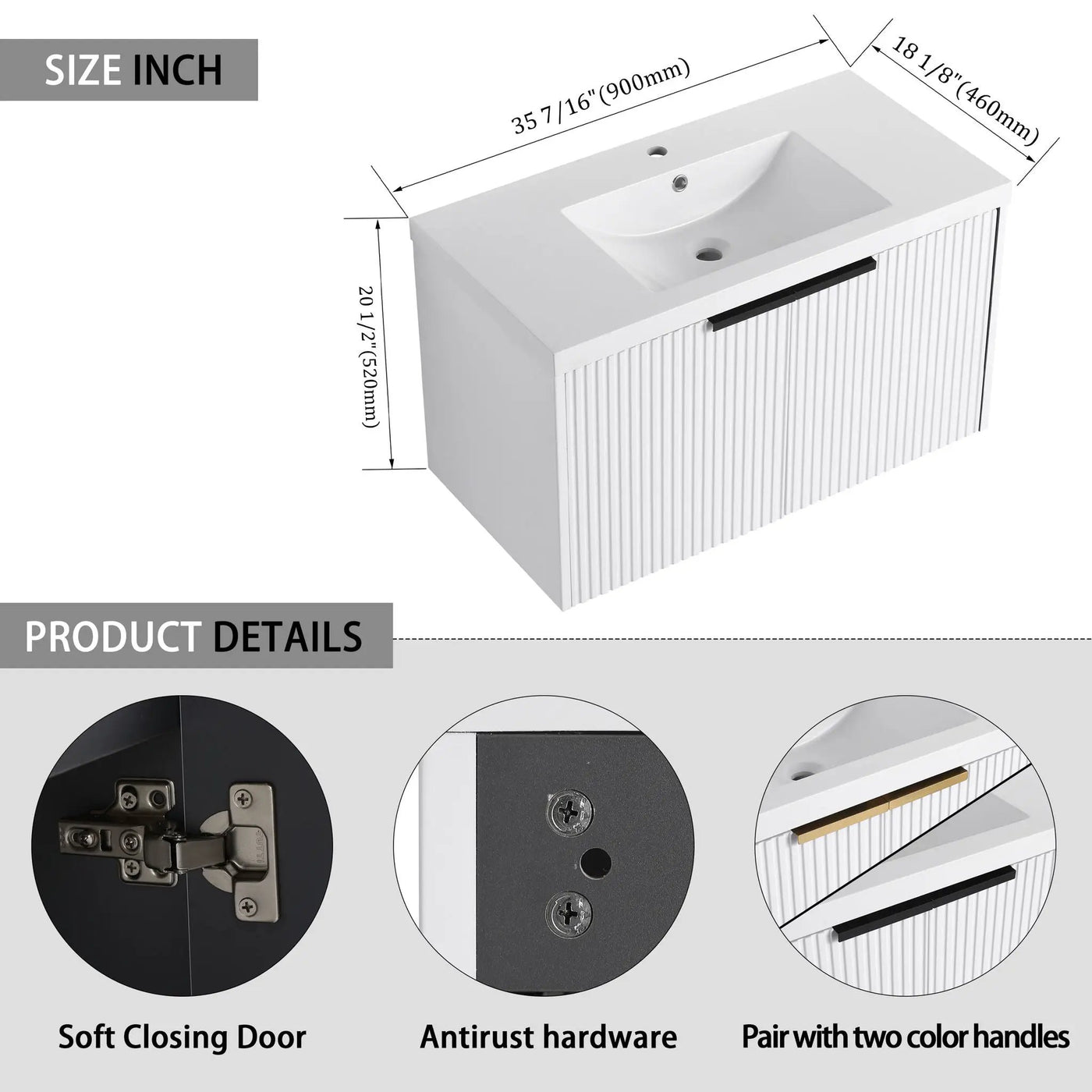Contemporary Wall Mounted Bathroom Vanity With Resin Double Sink by Unique Piece Furniture