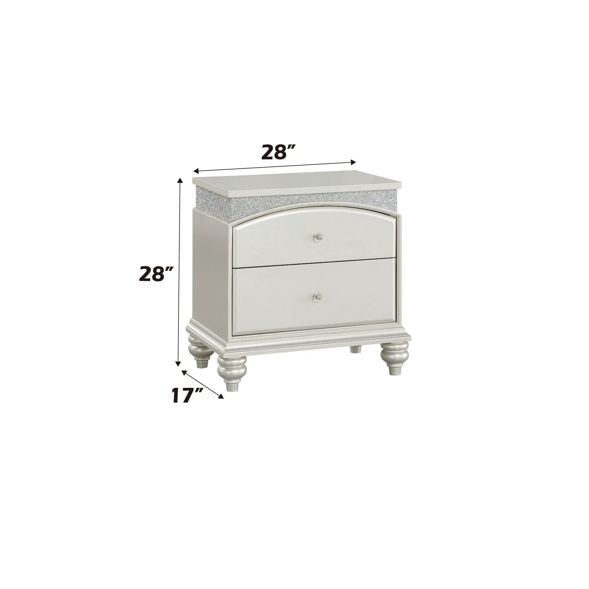 Maverick - Night Stand - Silver by Unique Piece Furniture