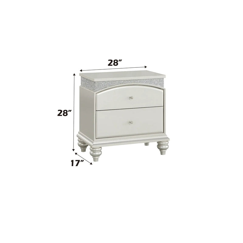 Maverick - Night Stand - Silver by Unique Piece Furniture