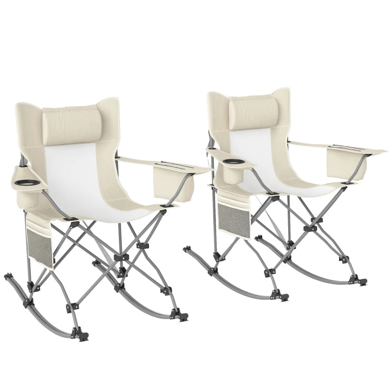 Set of 2 Rocking Park Chairs - Portable Folding Camping Chairs by HouseOfZazla