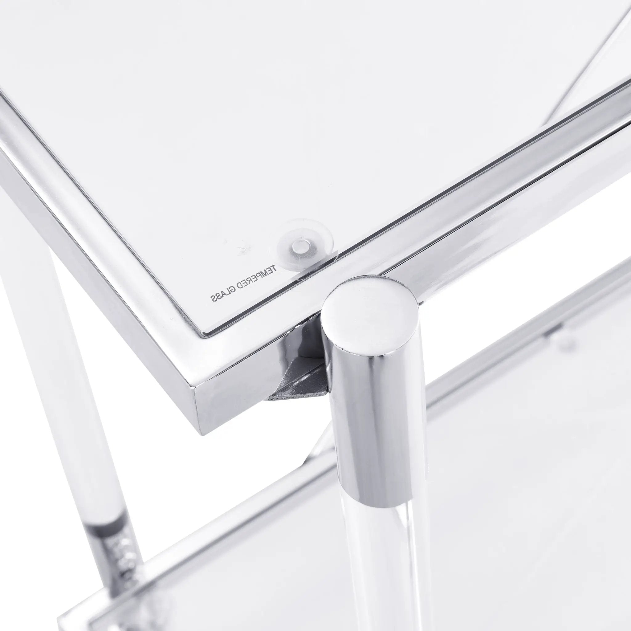 Chrome Glass Sofa Table, Acrylic Side Table, Console Table For Living Room & Bedroom - Chrome by Unique Piece Furniture