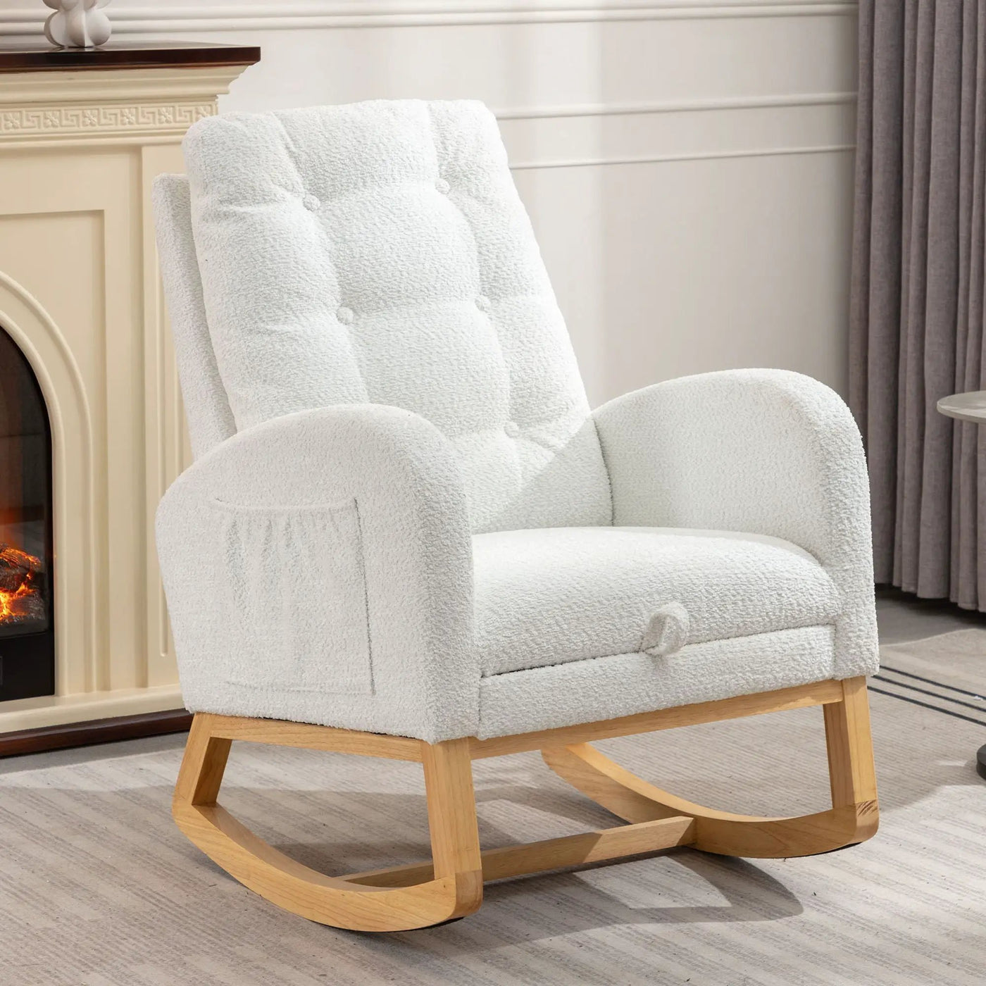 Accent Rocking Chair With Footrest, High Back by HouseOfZazla