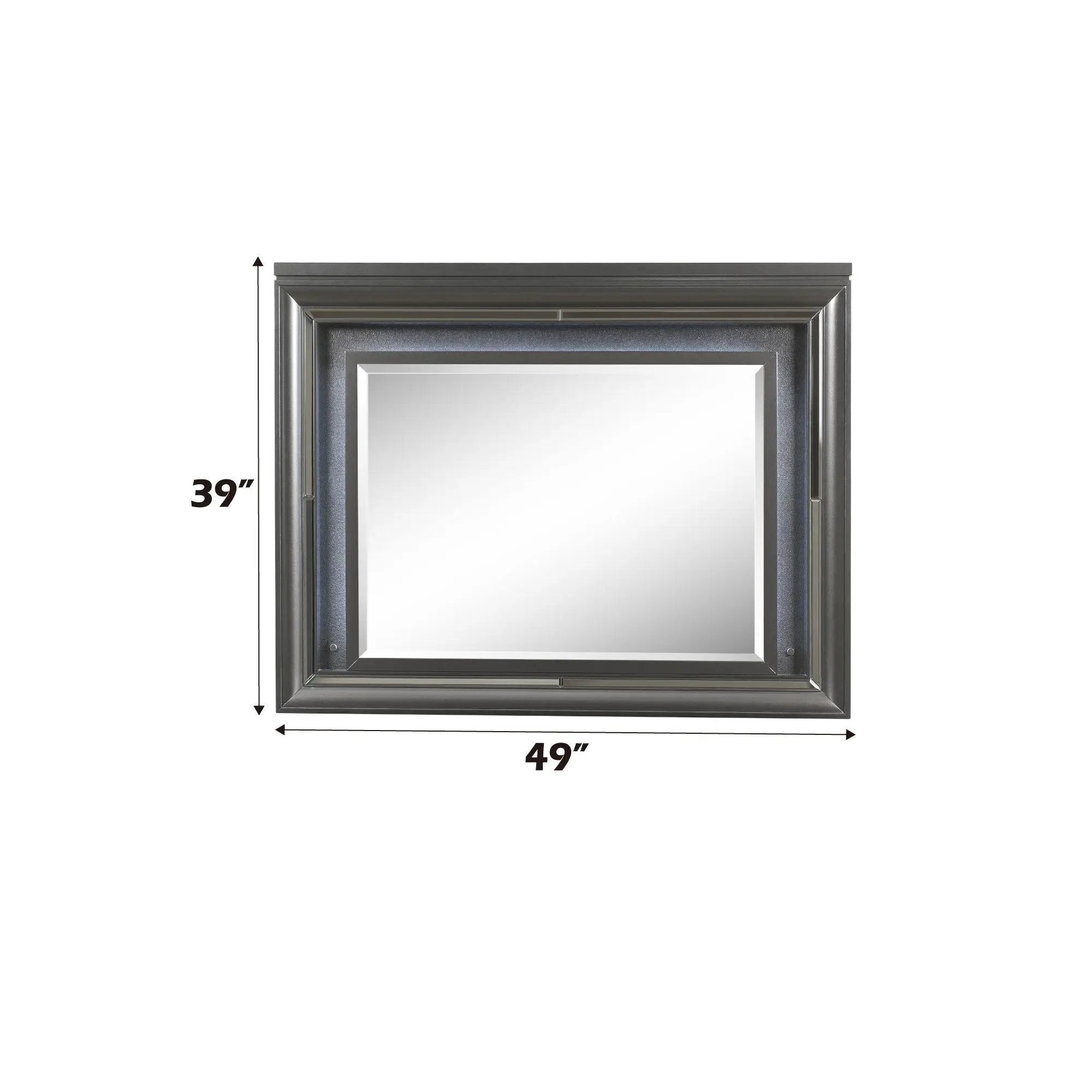 Sawyer - Metallic Mirror With LED - Gray by Unique Piece Furniture