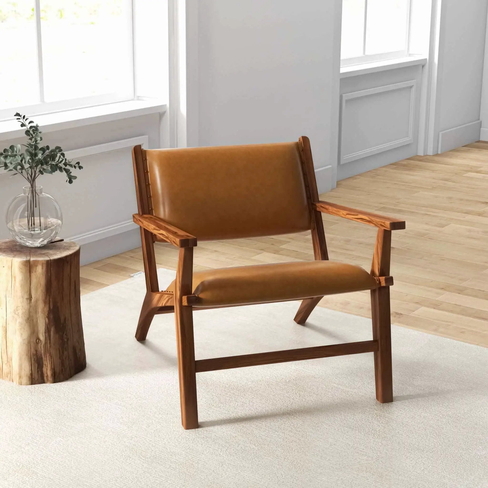 Hendrix - Antique Arm Chair - Brown / Rustic / Tan by HouseOfZazla