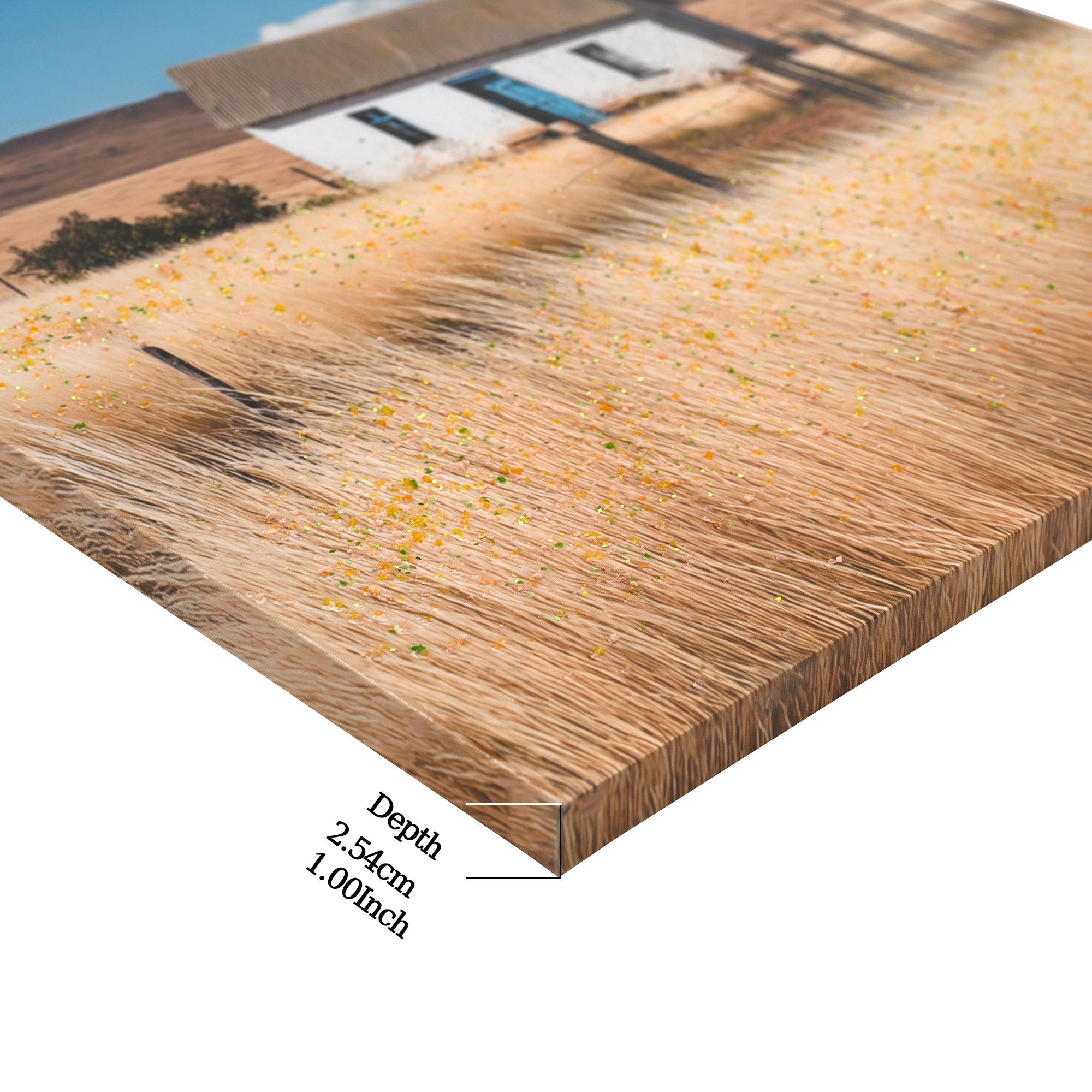 House, Barn Picture Wall Art For Home Decor - Natural / Blue by Unique Piece Furniture