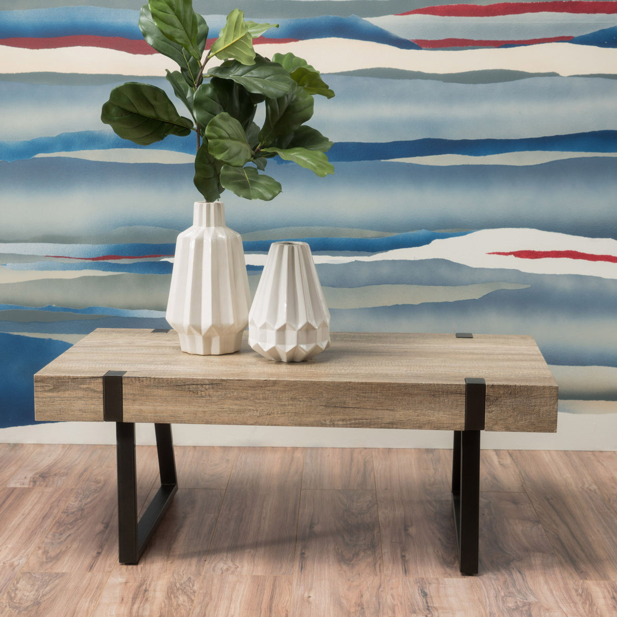 Abitha Coffee Table With Industrial Powder Coated Metal Legs, photo 7 of 8