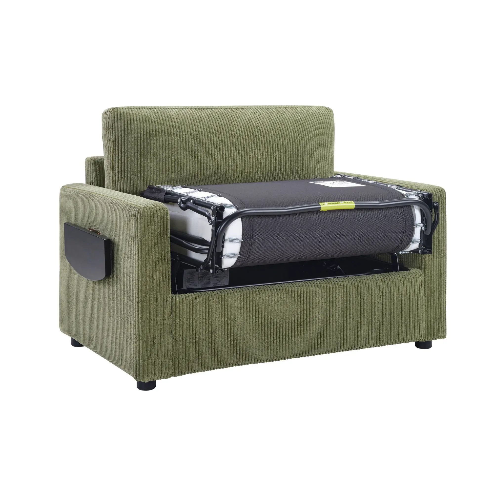 Sleeper Sofa With Foldable Mattress, USB Ports, Side Table & Storage Pocket by HouseOfZazla