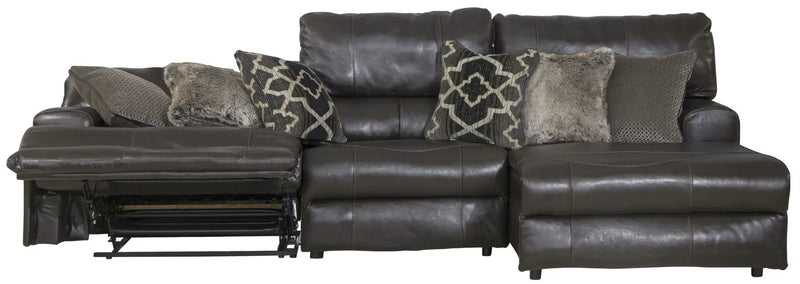 Como - 3 Piece Italian Leather Match Reclining Sectional by Unique Piece Furniture