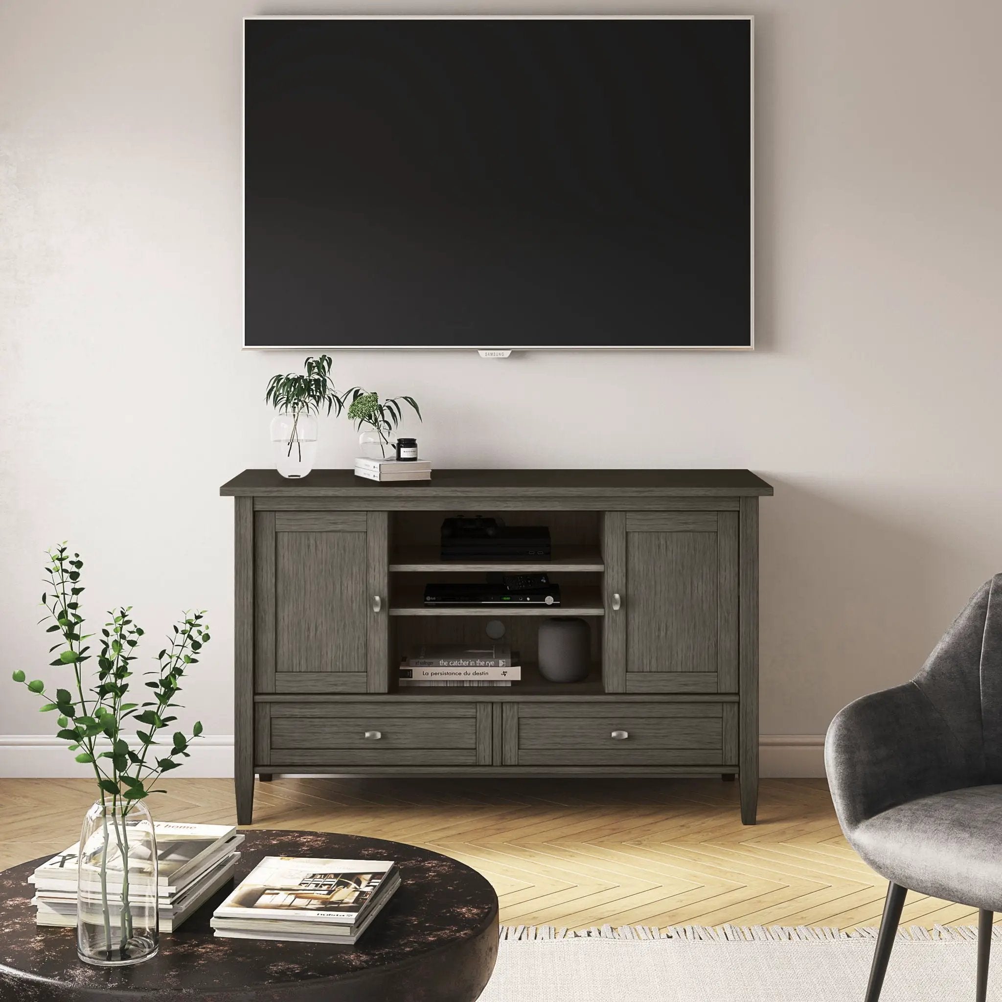 Warm Shaker - TV Media Stand Handcrafted by Unique Piece Furniture
