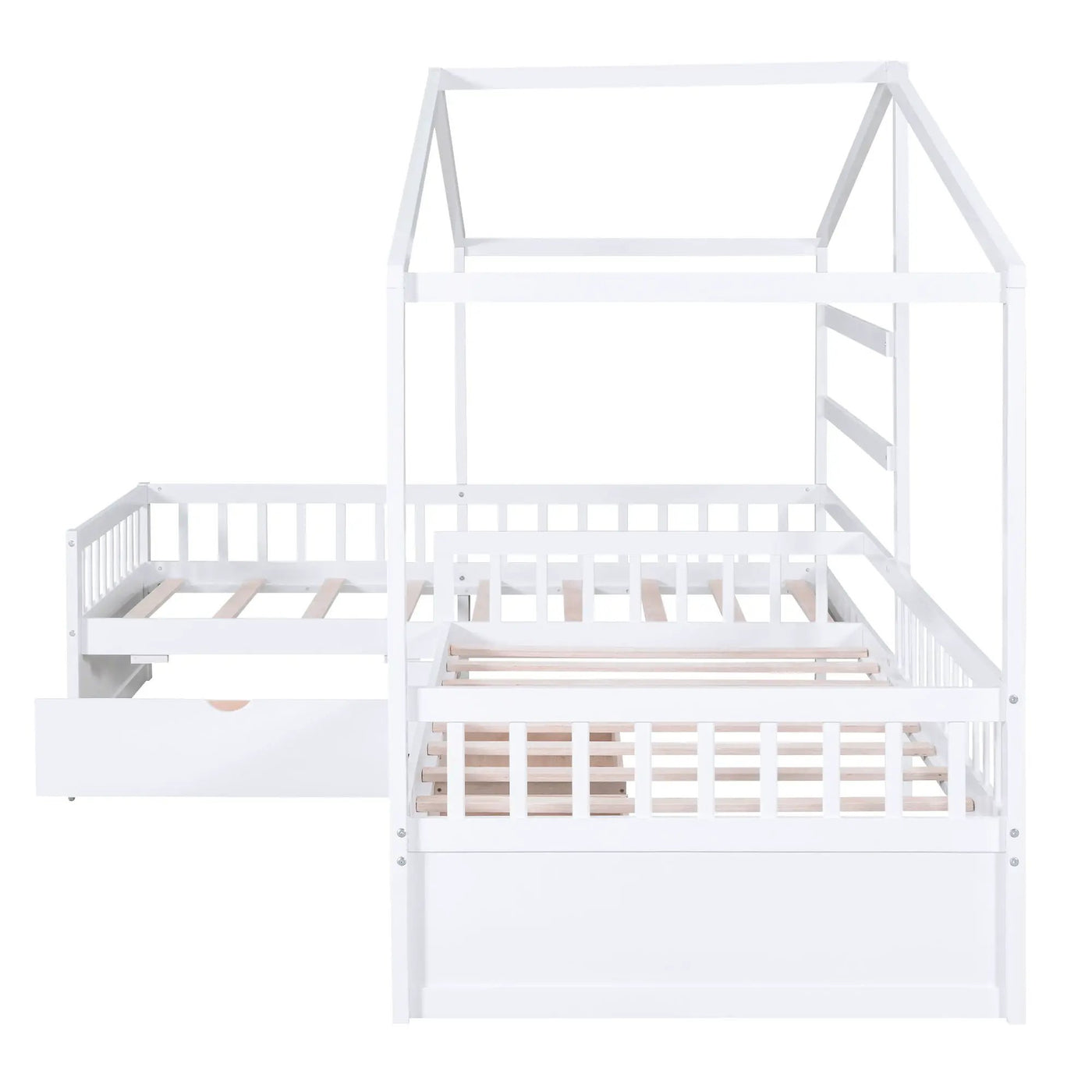 L Shape Platform Bed With 3 Storage Drawers by HouseOfZazla