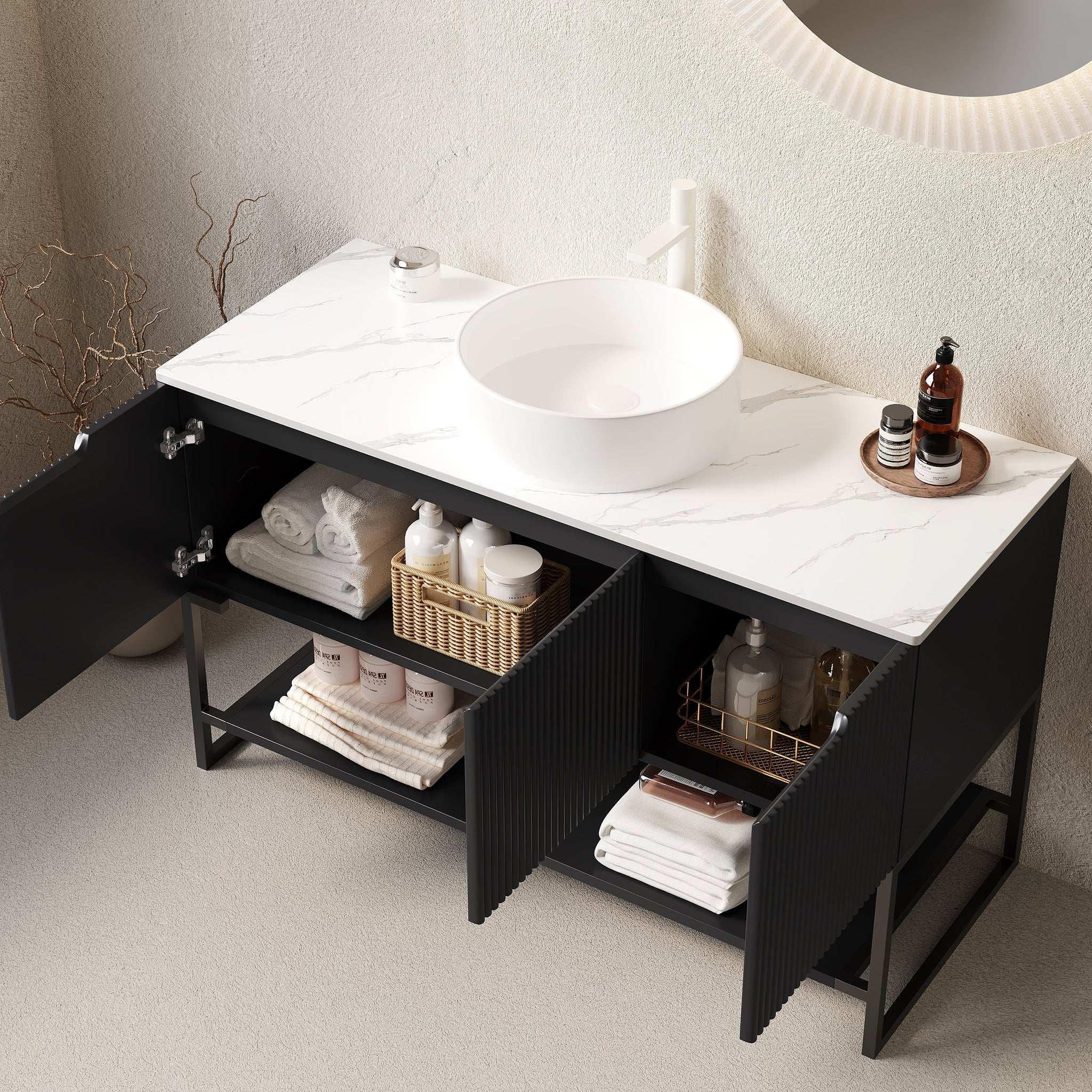 Tulio 48" Bathroom Vanity with Sink and Storage Cabinet by HouseOfZazla