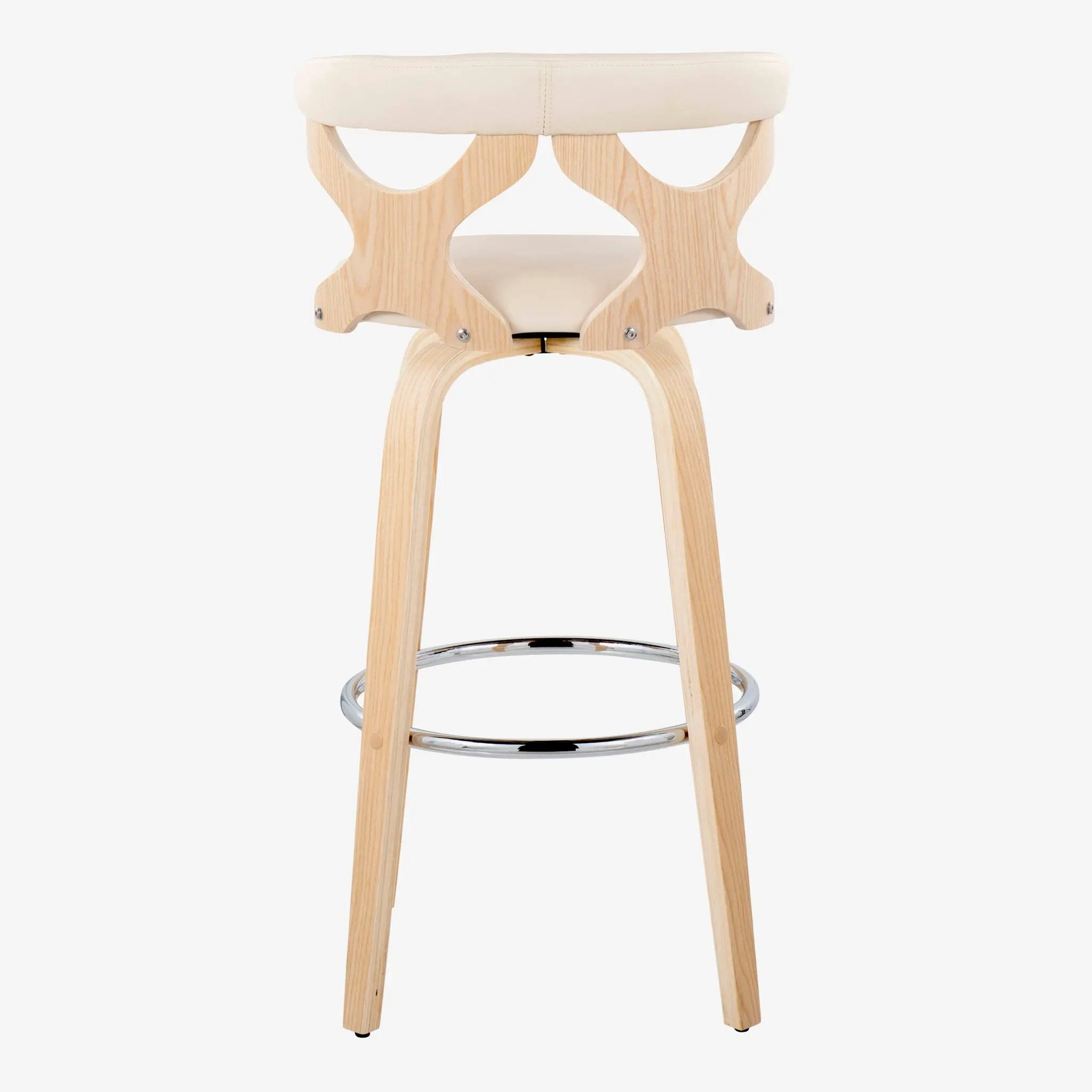 Gardenia - Contemporary Fixed Height Barstool With Swivel With Round Footrest (Set of 2) by HouseOfZazla