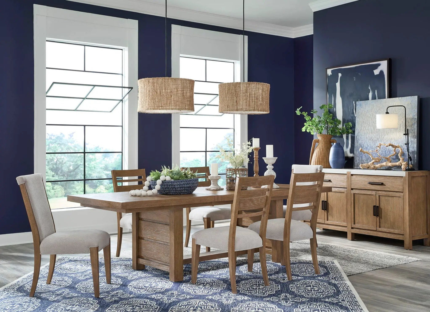 Plum Creek - Extendable Trestle Dining Table by Unique Piece Furniture