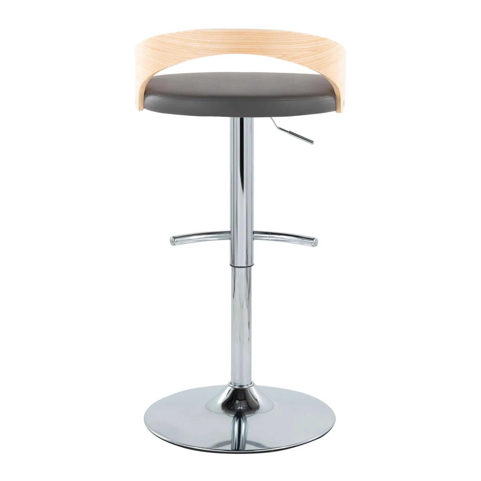 Grotto - Contemporary Adjustable Barstool, Swivel With Rounded T Footrest (Set of 2) by Unique Piece Furniture