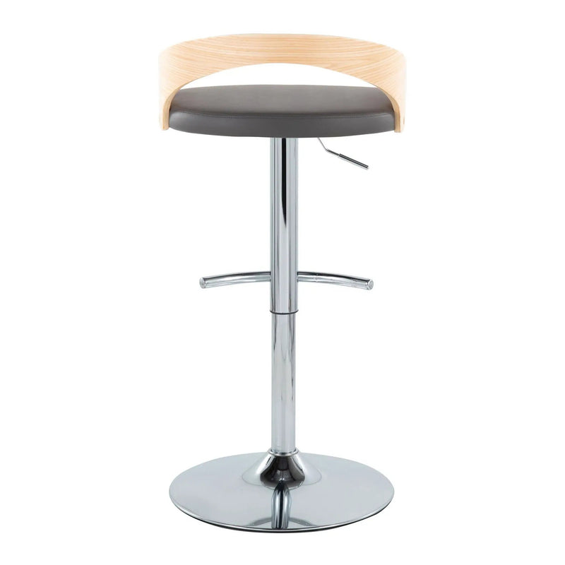 Grotto - Contemporary Adjustable Barstool, Swivel With Rounded T Footrest (Set of 2) by Unique Piece Furniture