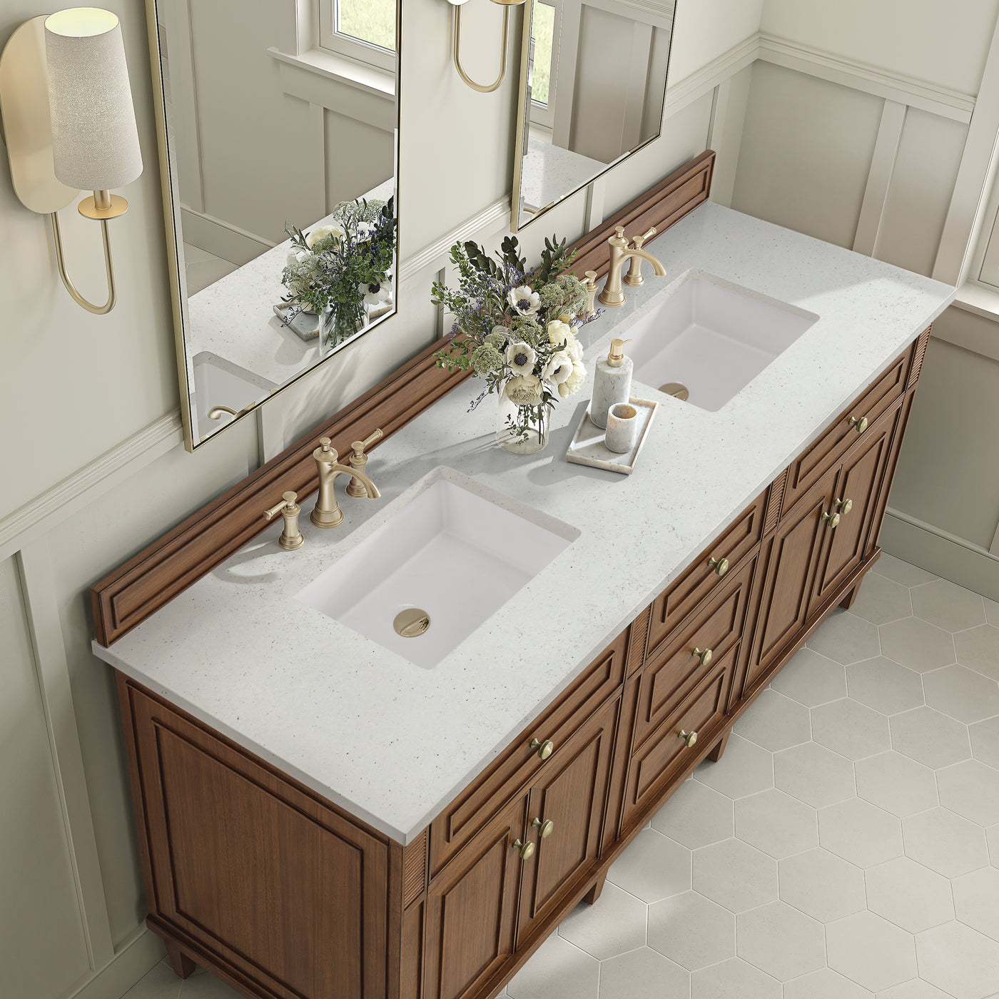 James Martin Lorelai 72" Double Bathroom Vanity, Mid-Century Walnut, view 34