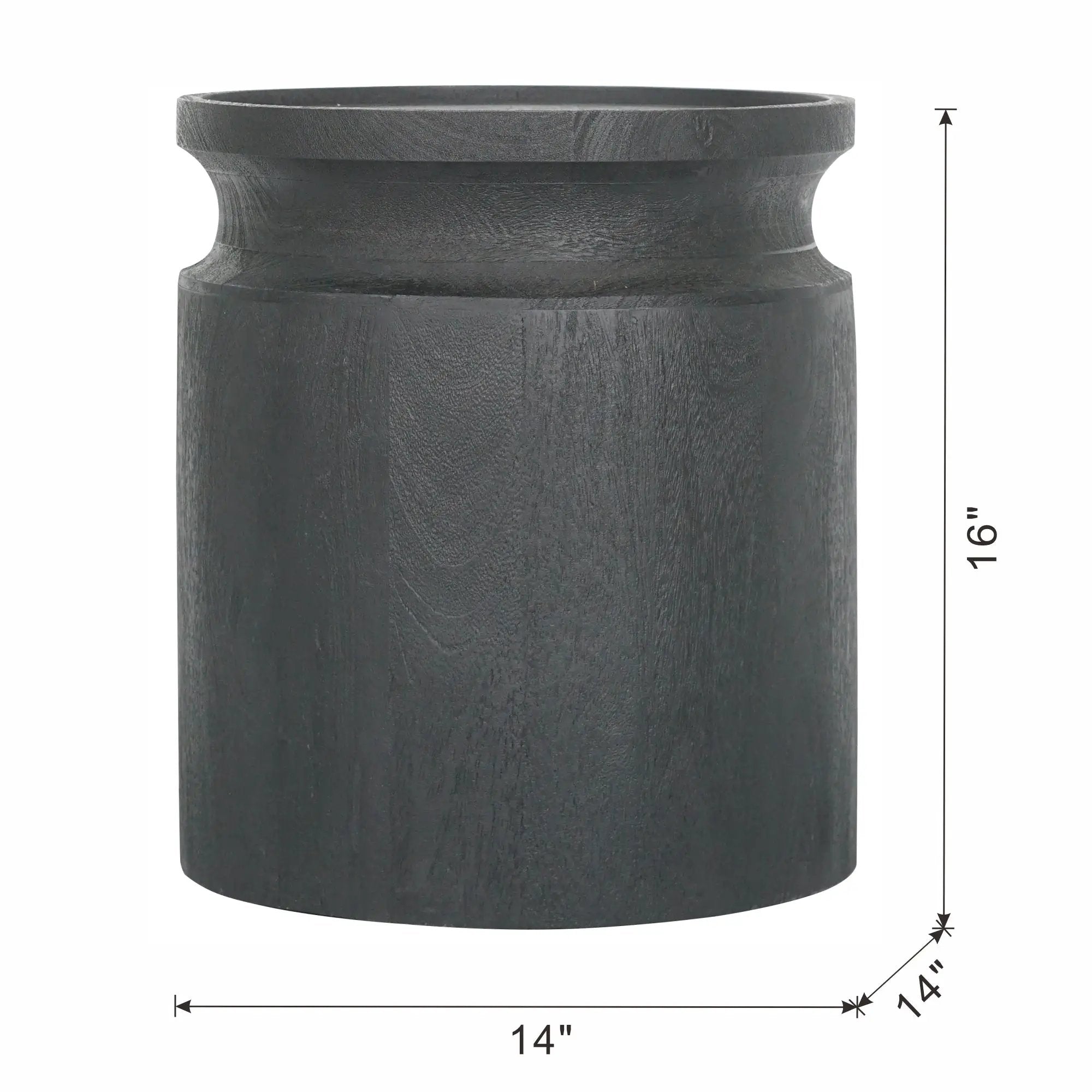 Black Wooden Cylinder Side Table by HouseOfZazla